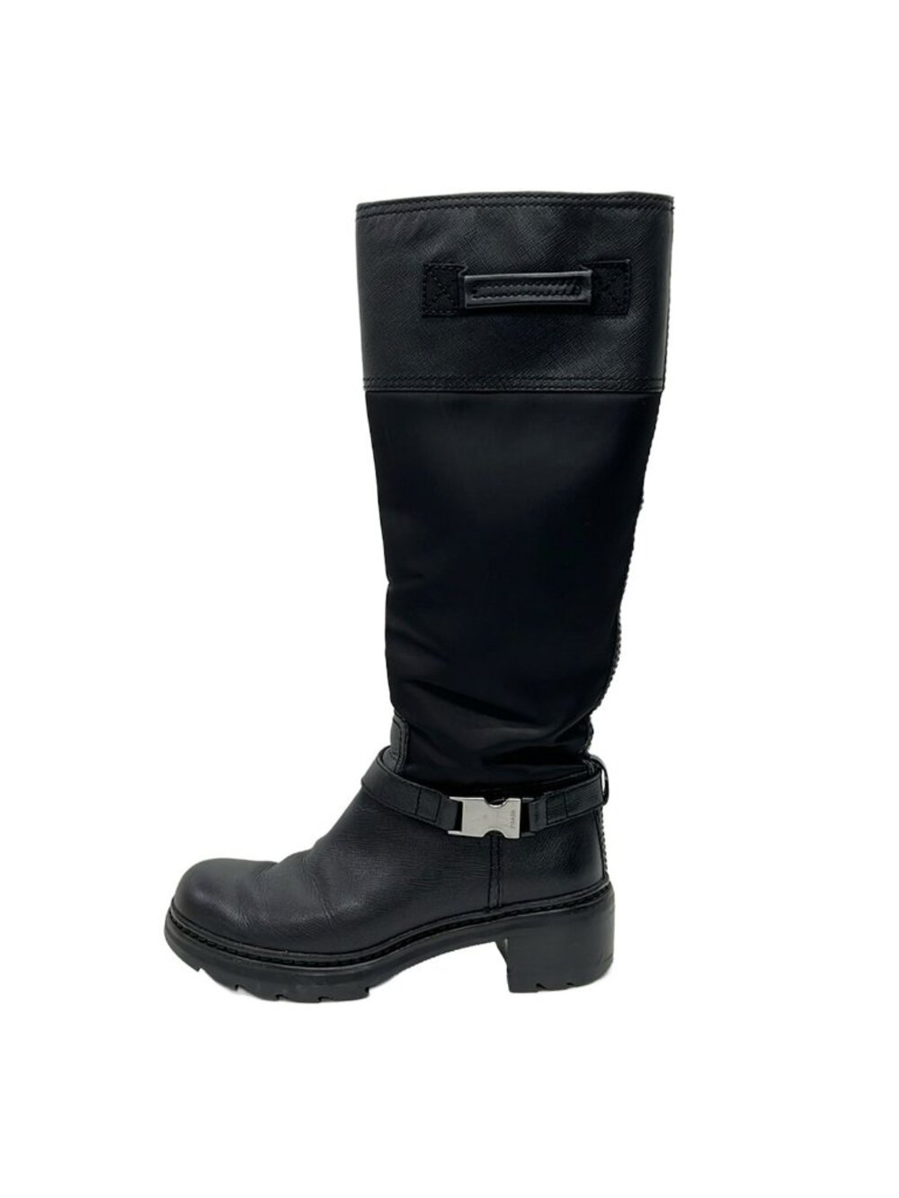Prada Sport Long Boots Black Leather